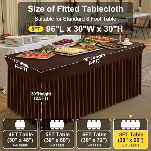 Smiry 2 Pack Spandex Elastic Fitted Table Cloth Skirt for 8FT Table - Image 4