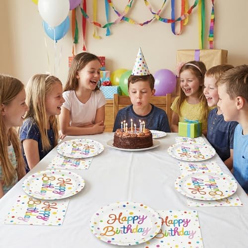 50 Pcs Happy Birthday Paper Plates and Napkins Disposable Party Decorations - Image 6