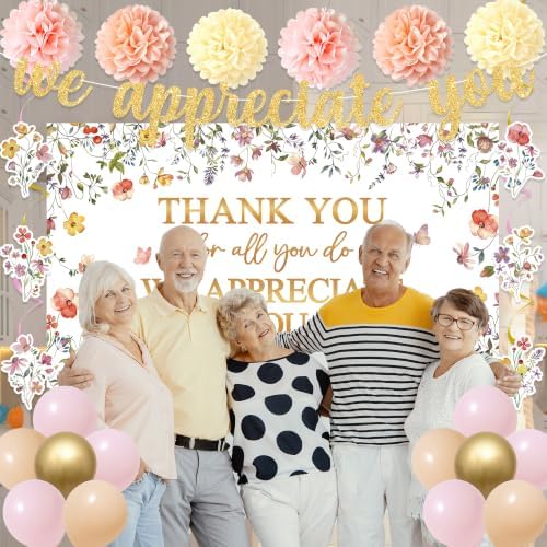 Vlipoeasn We Appreciate You Banner Decorations(Floral) - Image 4
