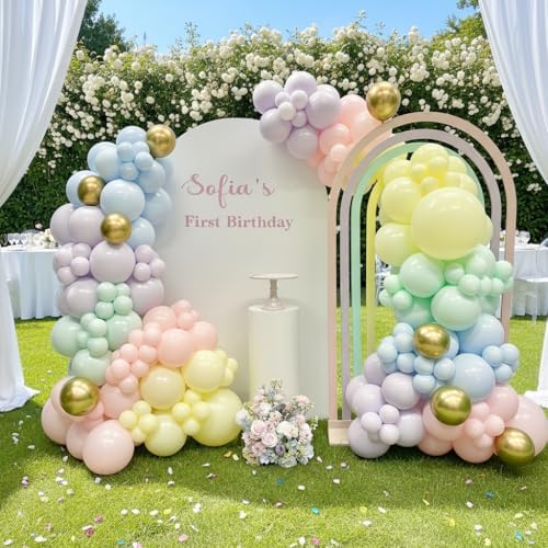 Pastel Rainbow Balloon Garland Kit 181Pcs Macaron Easter Balloon Arch Kit, Different Size Spring Colorful Balloon Garland for Spring Easter Birthday Baby Shower Gender Reveal Party Decorations - Image 4