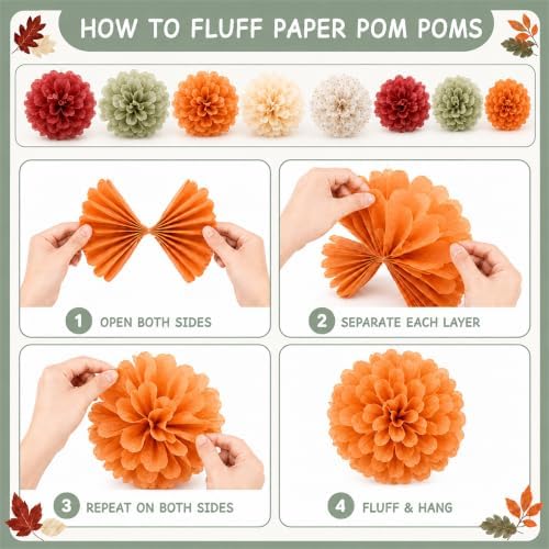 Fall Party Decorations Felt Hello Fall Leaves Garland Bnner for Home Office - Image 5
