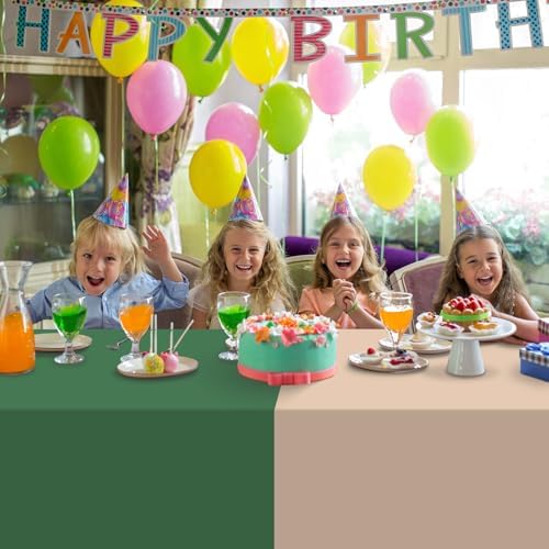12 Pack Sage Green and Brown Plastic Tablecloth for Rectangle Tables, Safari Baby Shower Disposable Table Cover, Mallard Duck Camo Table Cloth for Jungle Forest Christmas Picnic Woodland Party Decor - Image 4