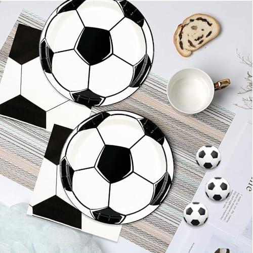 50PCS Soccer Plates and Napkins, 7inch Disposable Tableware Set - Image 2