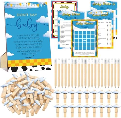 Patelai 321 Pcs Baby Shower Games Supplies, Boy Story by Patelai