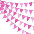 Hot Pink Buffalo Plaid Party Decorations Pennant Banner Flag Hot Pink Glitter Paper Triangle Hanging Bunting for Birthday Bachelorette Anniversary Wedding Bridal Shower Hen Party Supplies by pinkblume