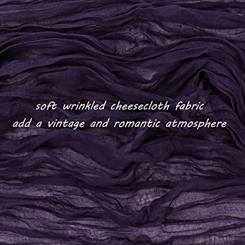 35x157 Inch Dark Purple Cheesecloth Table Runner Gothic Wedding Party Decor - Image 3