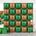 NISOCY 25PCS Dark Green and Brown Square Foil Baloons Wall Backdrop by NISOCY