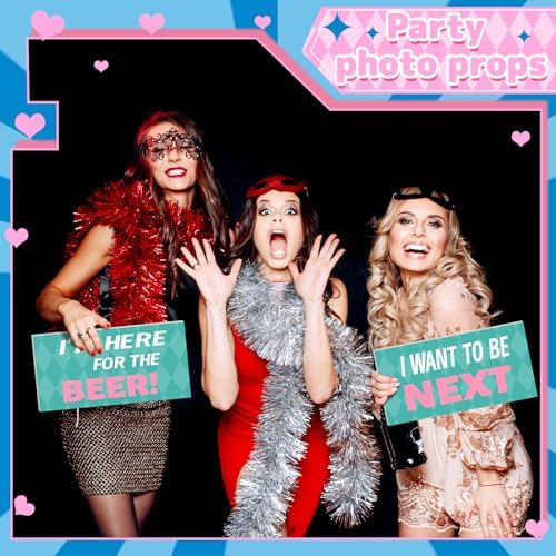 Beeveer 24 Designs Wedding Photo Booth Props, Double Sided PVC Selfie Sign - Image 6