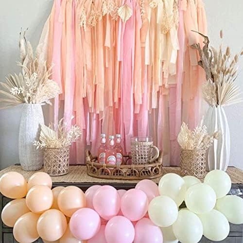 PartyWoo Pink Peach Light Hot Dark White Crepe Paper Streamers 6pcs 492 FT - Image 4