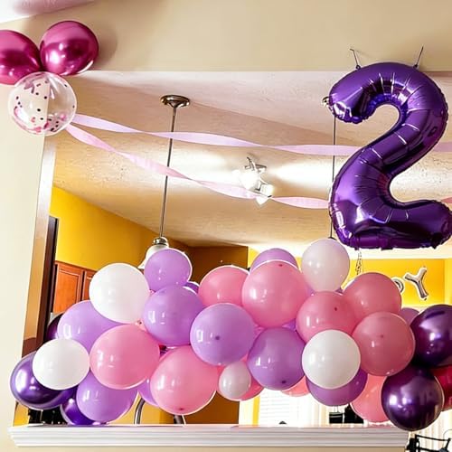 Pink and Purple Confetti Balloons 50 Pcs 12 Inch - Image 4