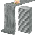 20 Pack Gray 10FT Cheesecloth Table Runner Rustic Gauze Fabric Cheese Cloth Table Runner for Wedding Bridal Baby Shower Table Decor 20 x 120 Inch Long Boho Sheer Birthday Party Table Decorations by FoliafeelHome