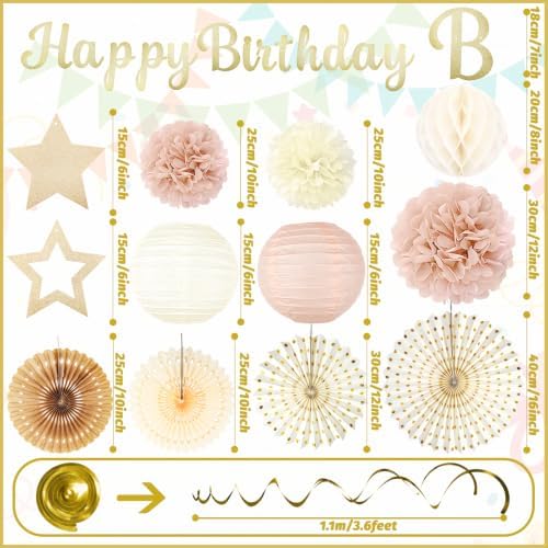 Birthday Decorations for Women, Champagne-Gold Birthday Party Decorations - Image 3