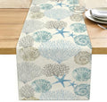 Coastal Decor Runner Linen Blue Teal Summer Beach Nautical Table Runners by Unknown