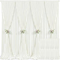 8 Panels Ivory Backdrop Curtain for Wedding Parties Wrinkle Free Ivory Photo Curtains Backdrop Drapes Fabric Decoration for Baby Shower Photography 40ft(W) x 10ft(H) by Tao-GePartyDecorations