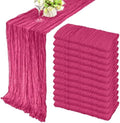 35x120 Inch Hot Pink Cheesecloth Table Runner Bachelorette Party Decor by Fivenl