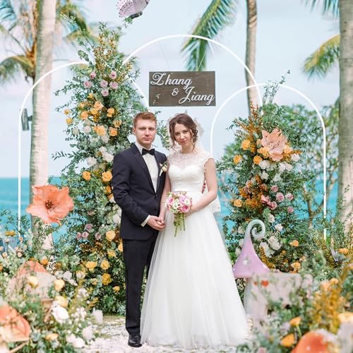 Wokceer Wedding Arch Backdrop Stand 8FT,7.2FT,6.6FT White Metal Arch Stand - Image 3