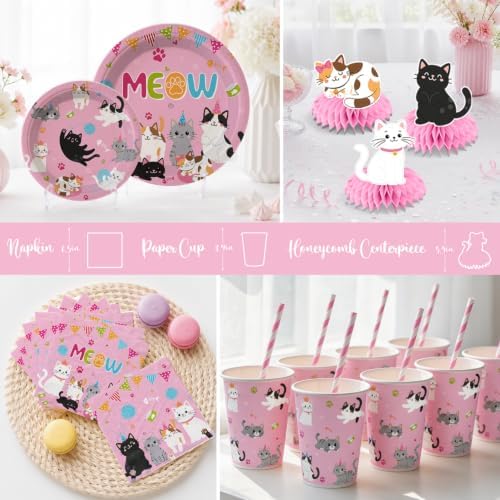 363pcs Cat Birthday Decorations for Cat Fans Serves 50 - Image 3