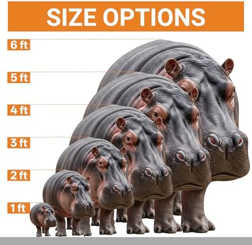 Hippopotamus 4FT Cardboard Cutout, Party Decor, for Events, 1 PC - Image 3