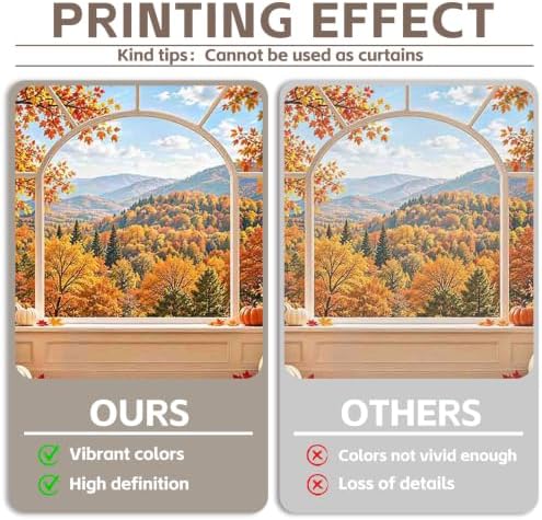 7x5ft Fabric Fall Window Scenery Backdrop Forest Photography - Image 5