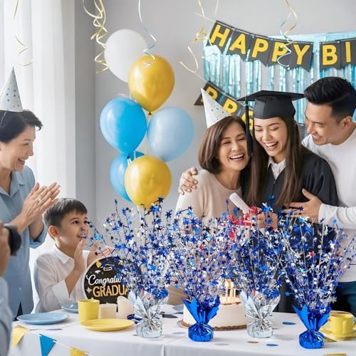 6 Pcs Star Table Centerpieces Silver Blue Birthday Party Decors - Image 6