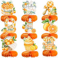 Gyufise 9Pcs Orange Baby Shower Decorations Honeycomb Centerpieces for Gender Reveal Table Centerpiece Party Supplies Table Topper Orange by Gyufise