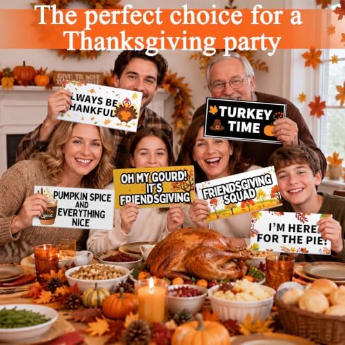 Beeveer 24 Designs Thanksgiving Photo Booth Props Sign, Friendsgiving Props - Image 5