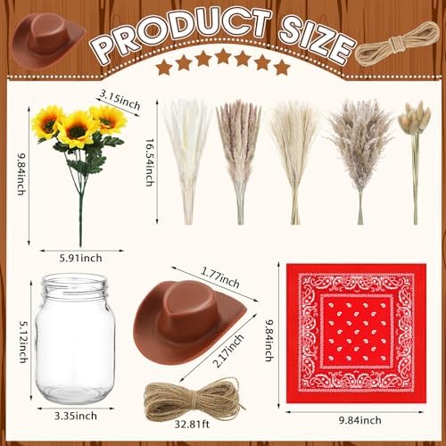 Wonderjune 135 Pcs Western Cowboy Table Centerpieces Party Decor, Red - Image 4