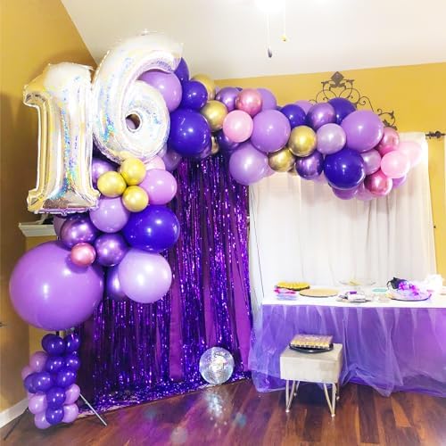 Voircoloria 66pcs Dark Purple Deep Purple Latex Party Balloons, 12inch - Image 5