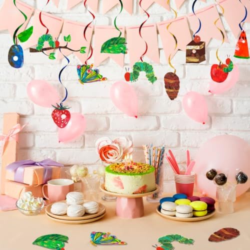 40pcs Hungry Caterpillar Hanging Swirl Butterfly Birthday Party Decorations - Image 5