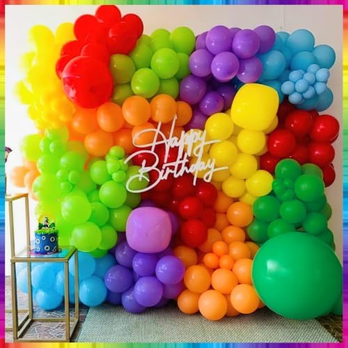 PartyWoo Rainbow Colorful Balloon Arch Kit 140pcs Different Sizes - Image 6