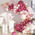MEBAY Retro Rose Baby Pink Champagne White Sand Balloons Garland Arch Kit, 146Pcs Latex Balloons Different Sizes 18 12 10 5 Inch for Party Decorations, Wedding Backdrop, Birthday, Graduation by MEBAY