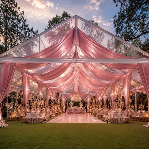 20ftx40ft Rose Gold Ceiling Curtain for Wedding Parties - Image 4