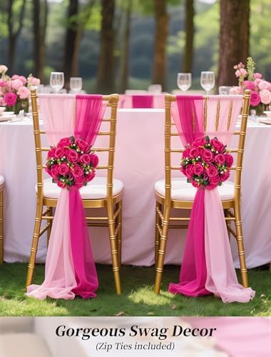 BLOSMON Pink Roses Artificial Flowers: 6 Pcs Fake Flower Balls Table Decor - Image 5