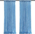 Light Blue Sequin Backdrop Curtains,2 Panels 2FTx8FT Glitter Curtain Backdrop Party Decorations Background Drapes for Wedding Birthday Anniversary Graduation Photo Booth Decor by SoarDream