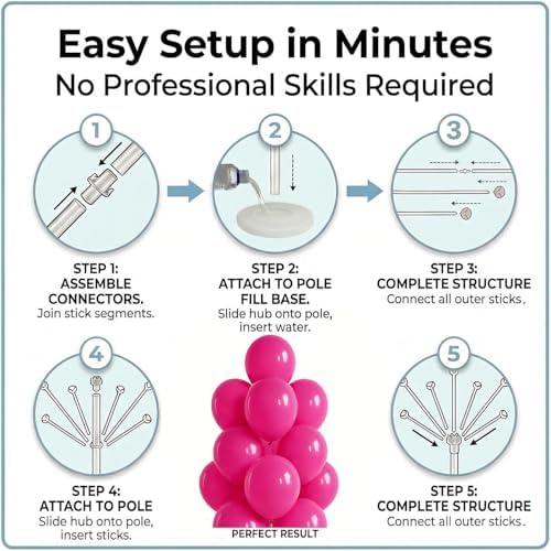 Balloon Column Kit for Floor Set 2 with Stand for Birthday Party Decor - Image 3