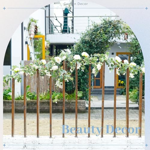 Der Rose 2Pcs 6.5FT Wedding Decor Artificial Flower Eucalyptus Garland - Image 6