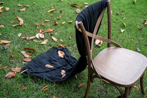 Halloween Black Cheesecloth Fall Table Runner 120 Inch Party Decorations - Image 6