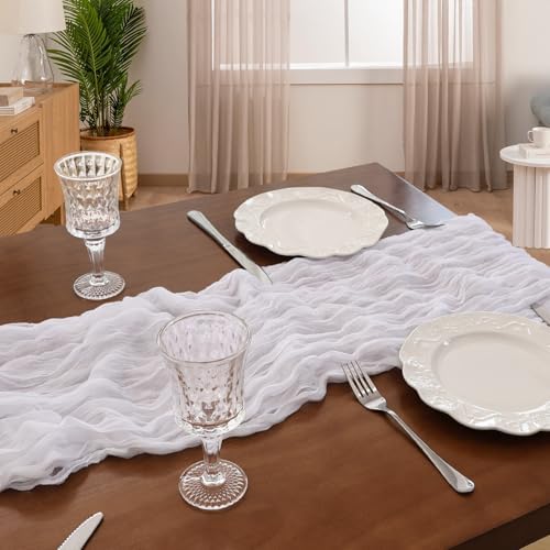 6 Pack 10Ft White Cheesecloth Table Runner 23 x 120 Inch - Image 6