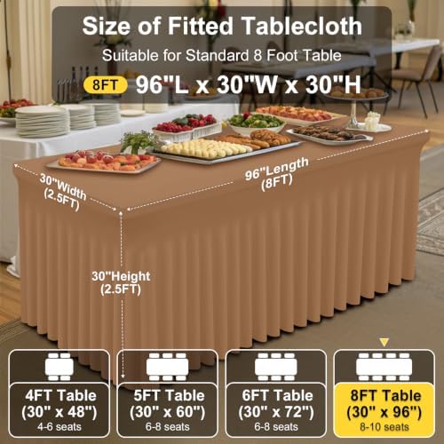 Smiry 2 Pack Spandex Elastic Fitted Table Cloth Skirt for 8FT Table - Image 5