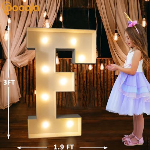 Pooqla 3 FT Marquee Letters, Light Up Letter F, Cool White and Warm White - Image 5