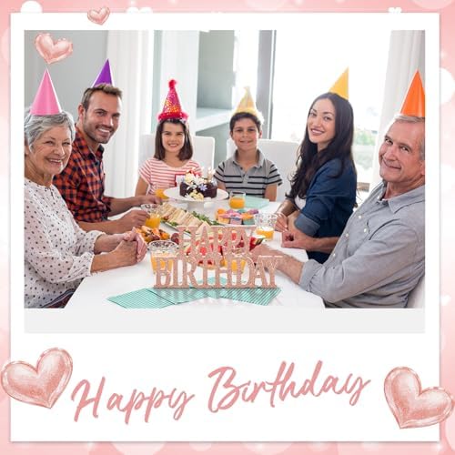 Novabright Happy Birthday Sign, Rose Gold, Glitter - Image 6