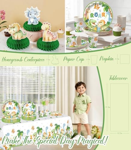 295PCS Dinosaur Birthday Decorations Party Supplies Serves 25 - Image 3
