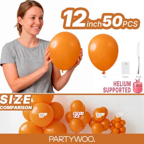 PartyWoo Burnt Orange Balloons 50pcs Terracotta Fall Color 12 Inch - Image 6