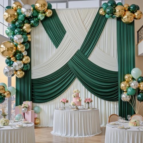 10ft x 15ft Ivory Backdrop Curtains for Wedding Parties, 2 Panels Extra Long Wrinkle Free Fabric Drapes Photo Backdrop for Baby Shower Birthday Stage Reception - Image 4
