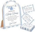 Blue Jean Baby Shower Games, Denim Western Measure The Baby Bump Game, 6x8 Inch Arch Wooden Sign With Stand And 50 Guessing Cards, Gender Reveal Party Supplies & Decorations - AD06 by Unknown