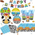 Toy Theme Party Supplies Cartoon Toy Theme Party Decorations Toy Theme Tableware Set Plates Napkins Cups Banners Tablecloths Forks Knives Holds 20 Guests by XUELIRENPARTY