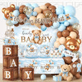 Blue Bear Baby Shower Decorations - 259Pcs Bear Themed Tableware Balloon Arch Kit for Baby Shower Boy by Unknown