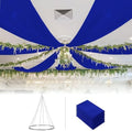 Silver Wedding Ceiling Drapes Hanging Kit Blue Ceiling Drapes 6 Panels 5x10ft with 12 Inch Ceiling Draping Hoop Ceiling Draping Fabric Sheer Ceiling Drapes for Wedding Ceremony Party Decor by ROMANKAS