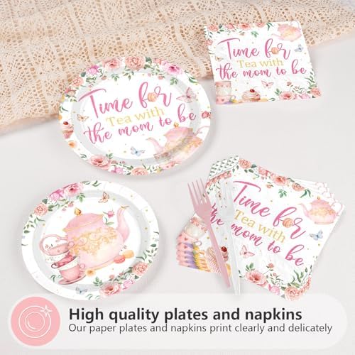 96Pcs Tea Themed Mom to Be Sash BabyShower Party Decorations Serves 24 - Image 3
