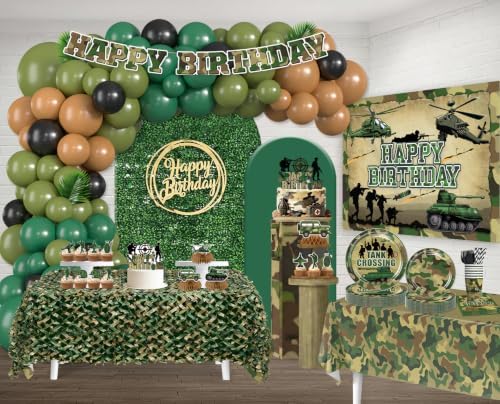 283Pcs Army Birthday Party Decorations, All-in-One Decor Set for 25 Guests - Image 3